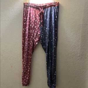 Lularoe Star Patterned Red and Blue Joggers